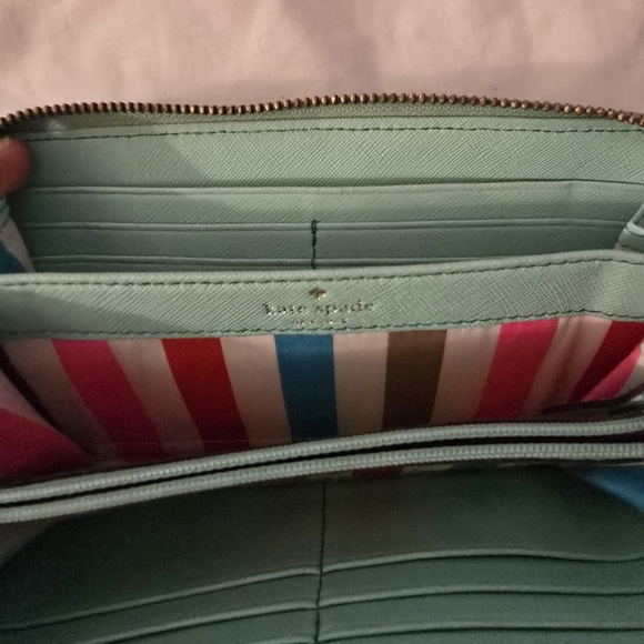 Kate Spade Zip Wallet  Mint Blue - Picture 4 of 10